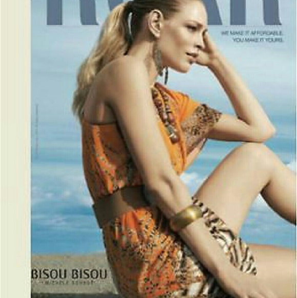 Dress Orange Chiffon Animal Print - Picture 2 of 2