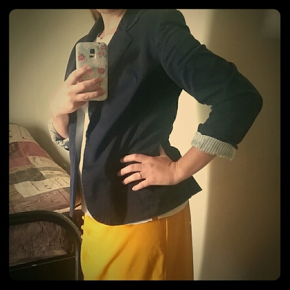 Nine West Jackets & Blazers - MUST GO Nine West Navy Open Jacket Flip-cuff