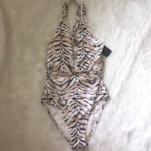 Victoria secret animal print one piece plunge