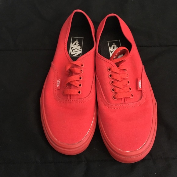 All red vans mens 6.5, womens 8