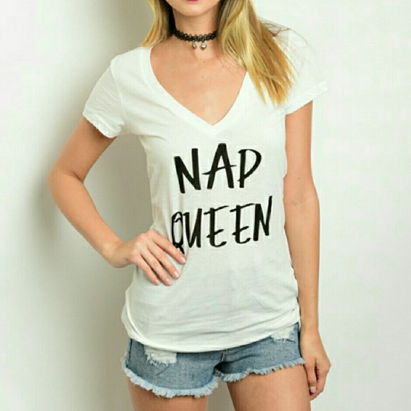 Last One! "Nap Queen" Cotton Crewneck Tee