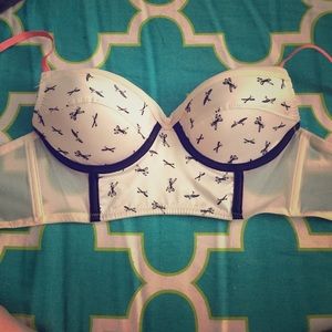 Cute Airplane Print Push-u Balconette Bra