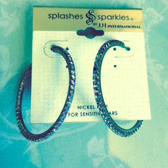 Sparkle hoop earrings.