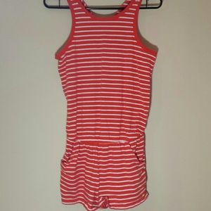 Pink and White striped old navy romper
