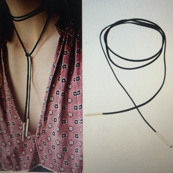 Punk gothic long black choker chain necklace