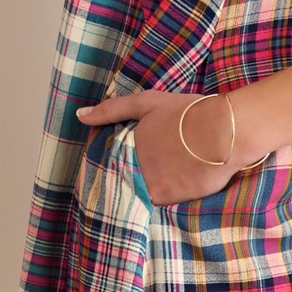 πADDISON plaid button down shift dress - BLUE mix - Picture 3 of 3