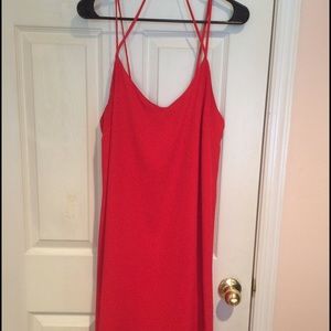 Pink strappy back dress