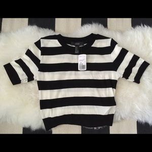 black and white striped crop top