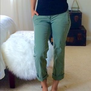 Boyfriend green khakis