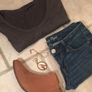 Brandy Melville Basic Gray Top