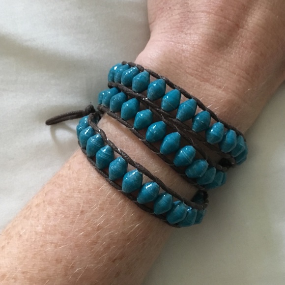 Turquoise Bead For Life wrap bracelet