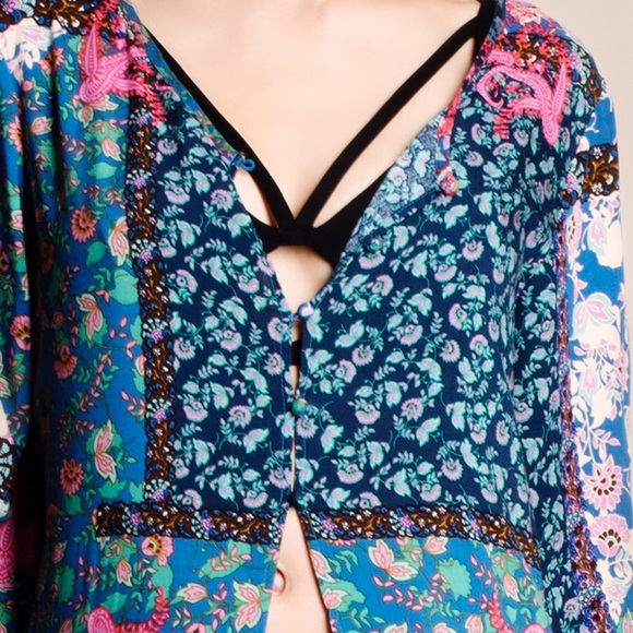 Self Portrait Printed Maxi Kimono Duster - Picture 3 of 4