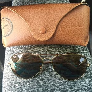 Brown and gold RayBan aviators