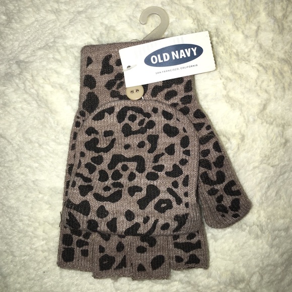 Leopard Print Mitten Gloves