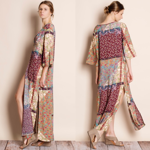 Self Portrait Printed Maxi Kimono Duster - Picture 2 of 4