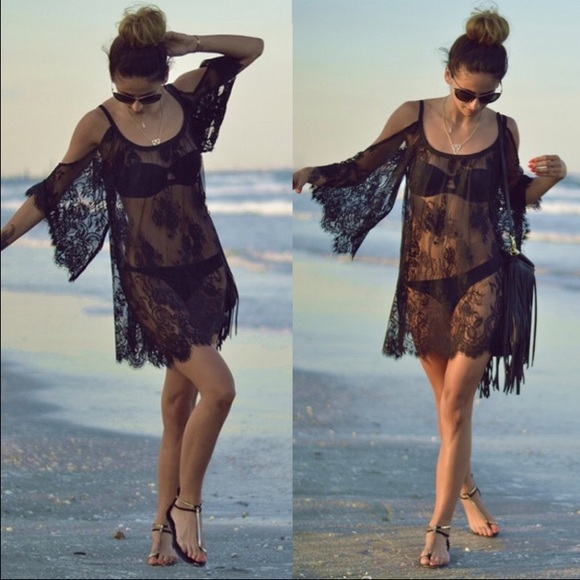 🔴SALE! The fun and flirty beach lace swim coverup