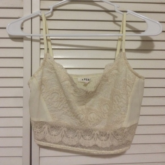 cream laced crop top (relisted)