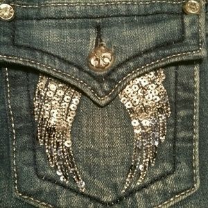 Miss Me Fallen Angel Wings Jean Skirt