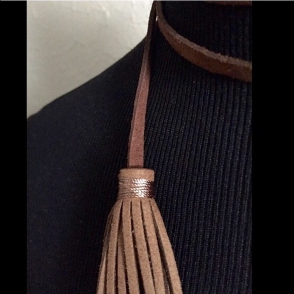 🔥Brown Faux Suede Tassel Necklace - Picture 4 of 4