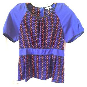 Beautiful Orange & Deep Purple Blouse