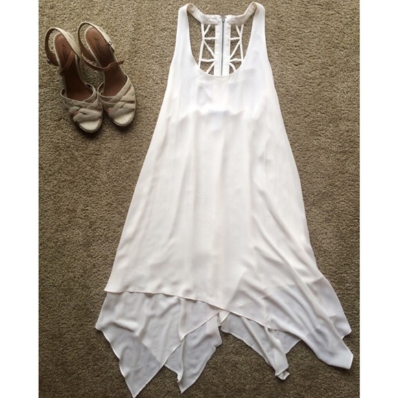 White lattice cut-out back BCBG dress