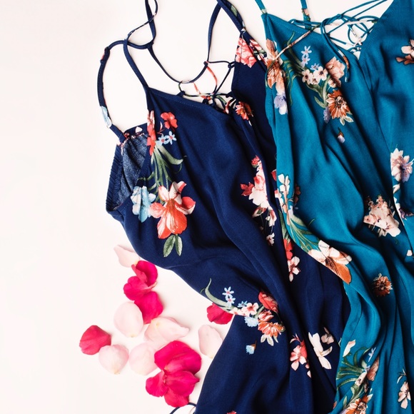 "Color of the Sky" Floral Printed Mini Dress - Picture 4 of 4