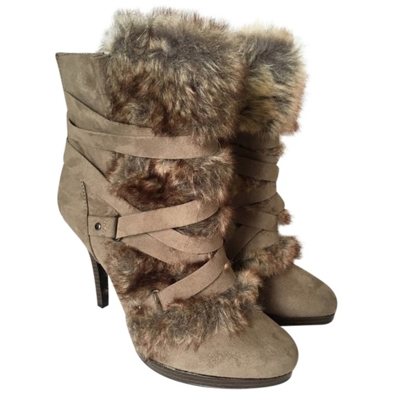 Elle Shoes Elle Fur Heel Boots Poshmark