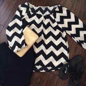 Chevron 3/4 Sleeve Top