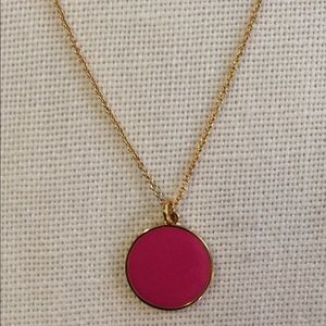 NWOT kate spade Gold & Bright Pink Idiom Necklace