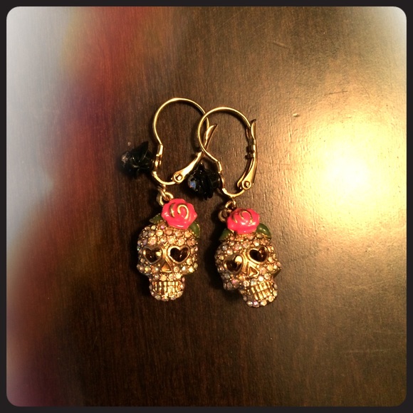 BetseyJohnson sugar skull earrings
