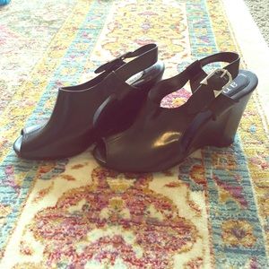 Peep Toe Sling Back Wedge Heels