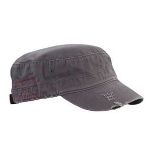 Grey Distressed Military Hat