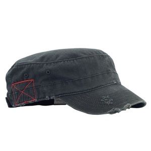 Black Distressed Military Hat