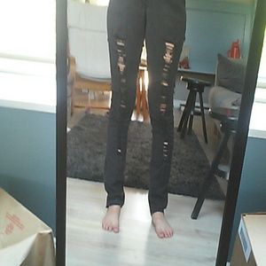 Black distressed jeans