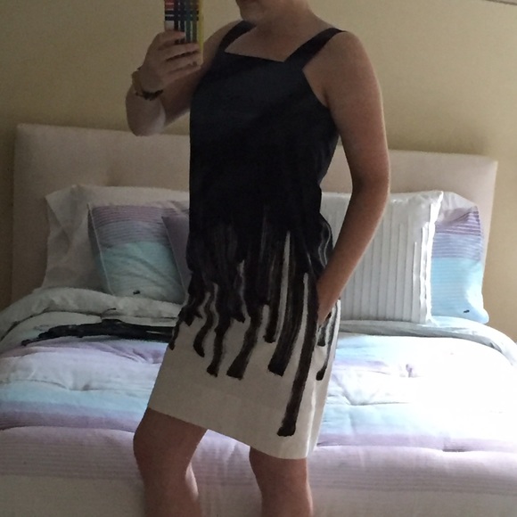 Vince Black and White Sleeveless Dress