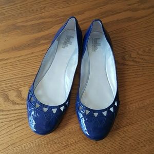 Navy Blue Patent Leather Shoes