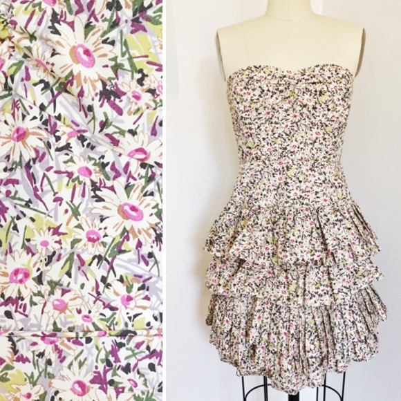 J CREW Floral Liberty of London Strapless Dress 6