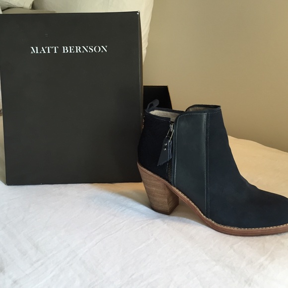 Matt Bernson Shoes - Matt Bernson Navy Ankle Boots