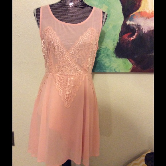 Baby pink lace dress from Charlotte Russe