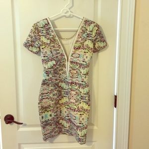 *SOLD* Talulah fitted dress w/ zipper neck.