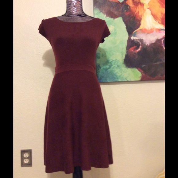 Maroon sweater dress