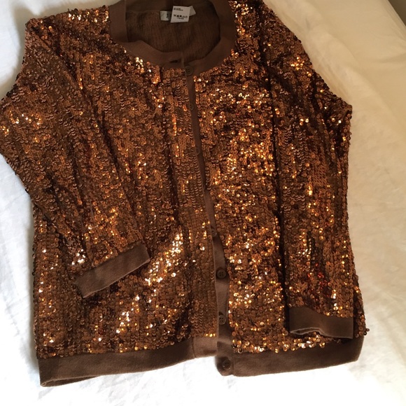 JIGSAW/ Copper Metallic Cardigan - Picture 1 of 3