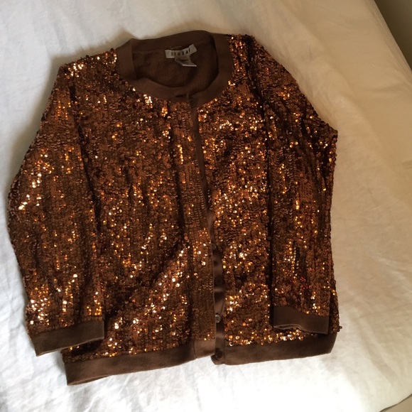 JIGSAW/ Copper Metallic Cardigan - Picture 3 of 3