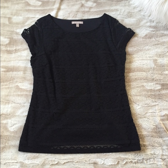 Banana republic black lace top.
