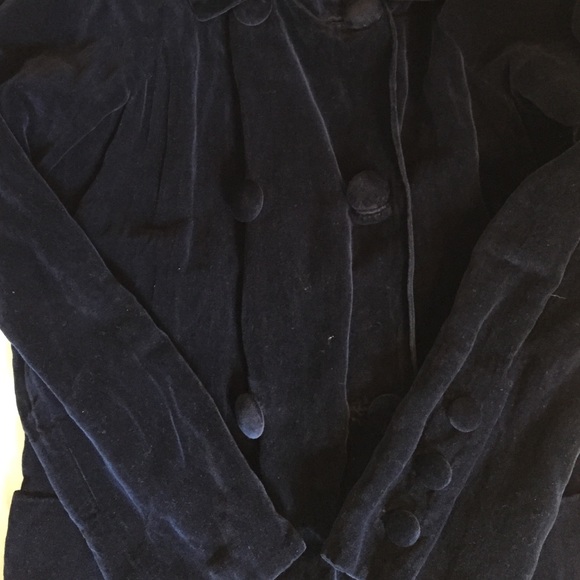 JIGSAW Navy velvet trench coat - Picture 1 of 3