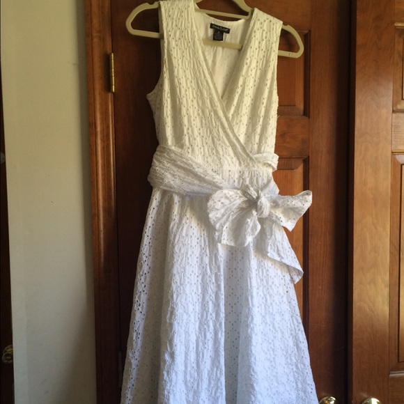 White Eyelet Wrap Dress
