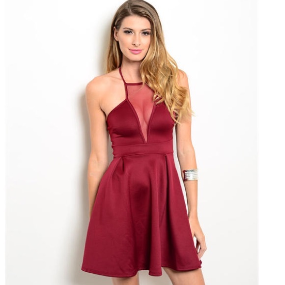 Burgundy Babydoll dress