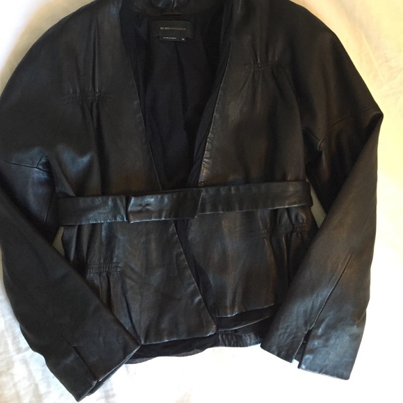 BCBG/Max Azria Black Leather Jacket - Picture 1 of 3