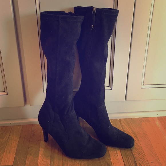 Faux suede high boots