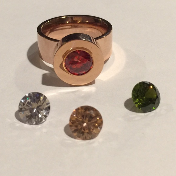 Interchangeable Cubic zirconia rose   gold filled